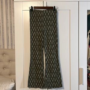 Aerie high waisted flared green pants